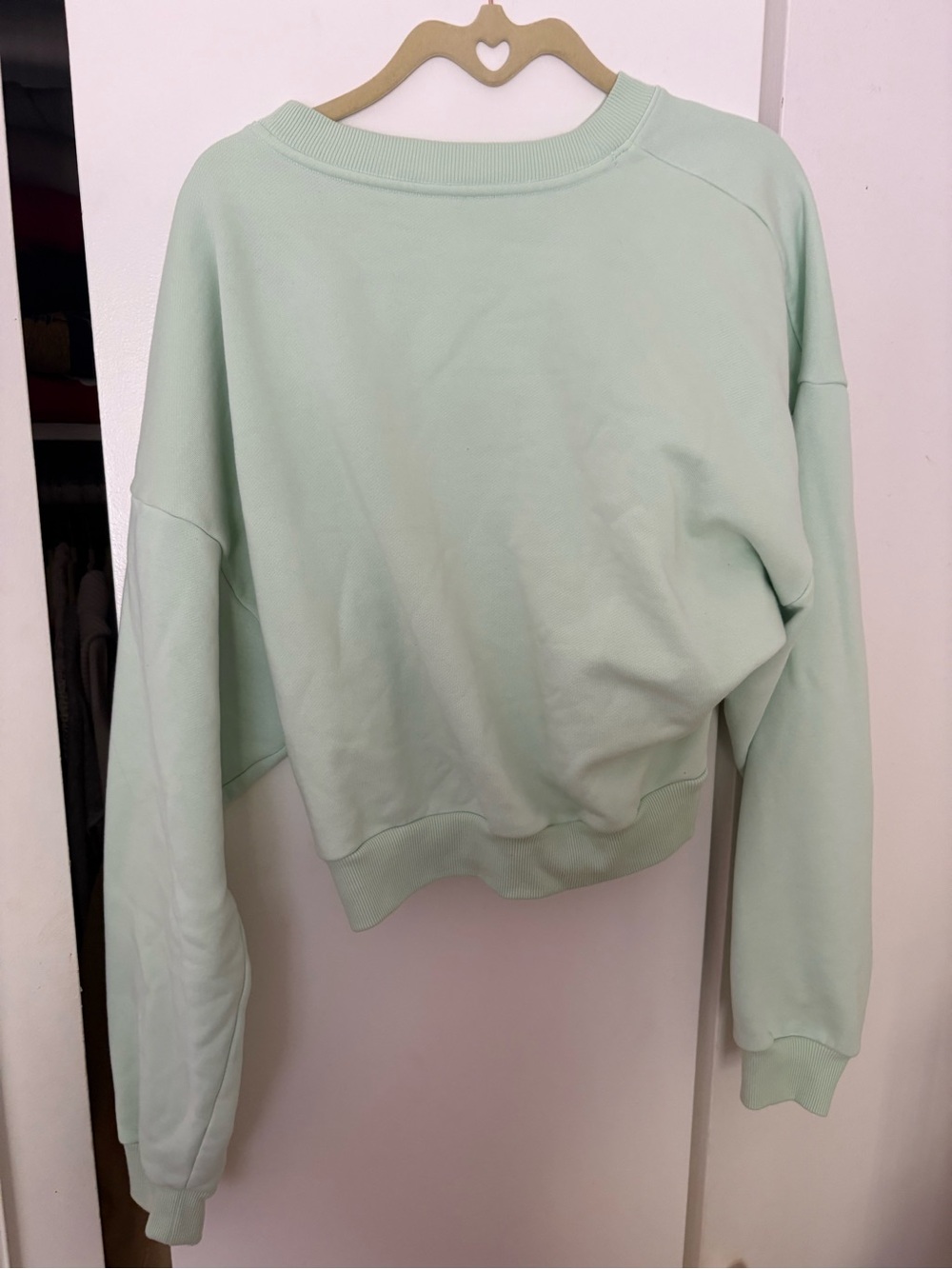 alo cropped accolade sweatshirt in spearmint - Picture 3 of 6